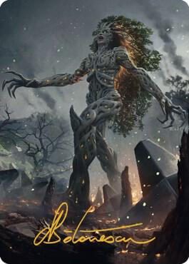 Titania, Gaea Incarnate Art Card (Gold-Stamped Signature) [Art Series: The Brothers' War] 27