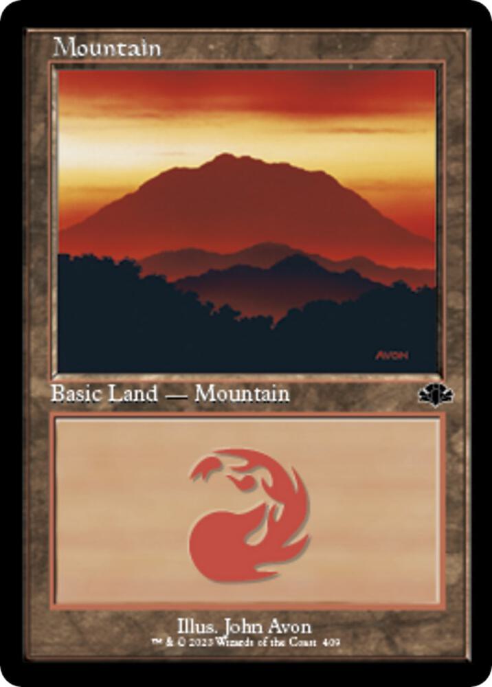 Mountain (409) (Retro Frame) [Dominaria Remastered] 409