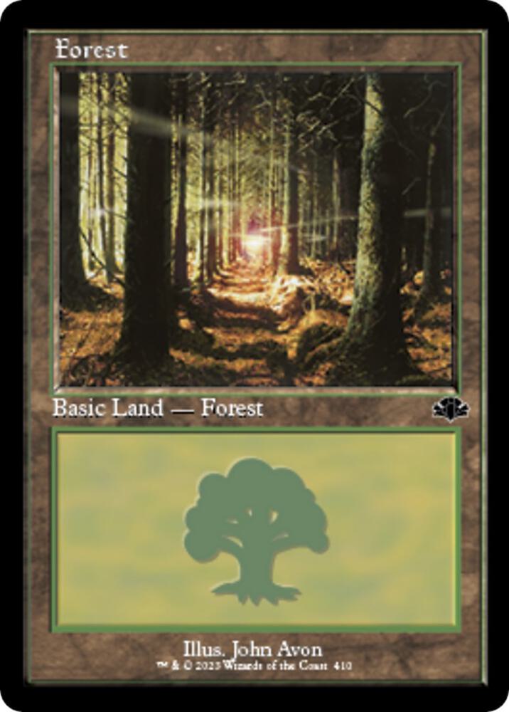 Forest (410) (Retro Frame) [Dominaria Remastered] 410