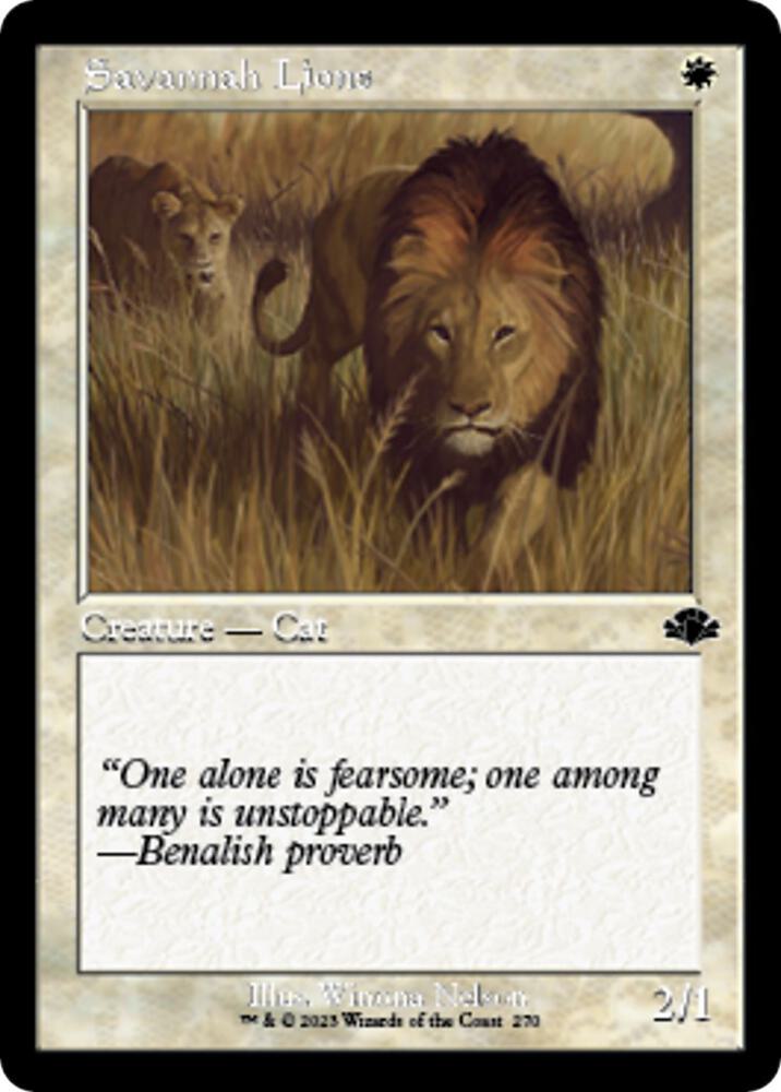 Savannah Lions (Retro Frame) [Dominaria Remastered] 270