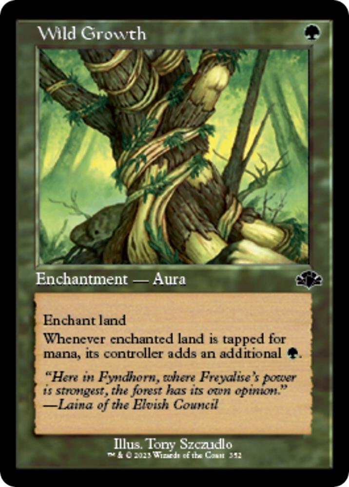 Wild Growth (Retro Frame) [Dominaria Remastered] 352