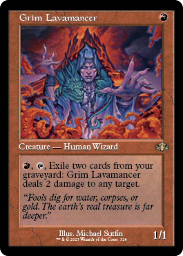 Grim Lavamancer (Retro Frame) [Dominaria Remastered] 324