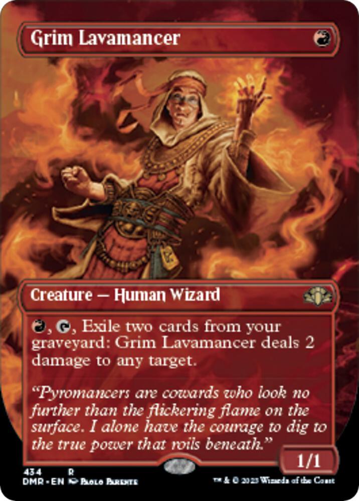 Grim Lavamancer (Borderless) [Dominaria Remastered] 434