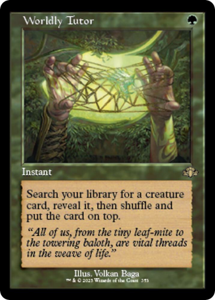 Worldly Tutor (Retro Frame) [Dominaria Remastered] 353