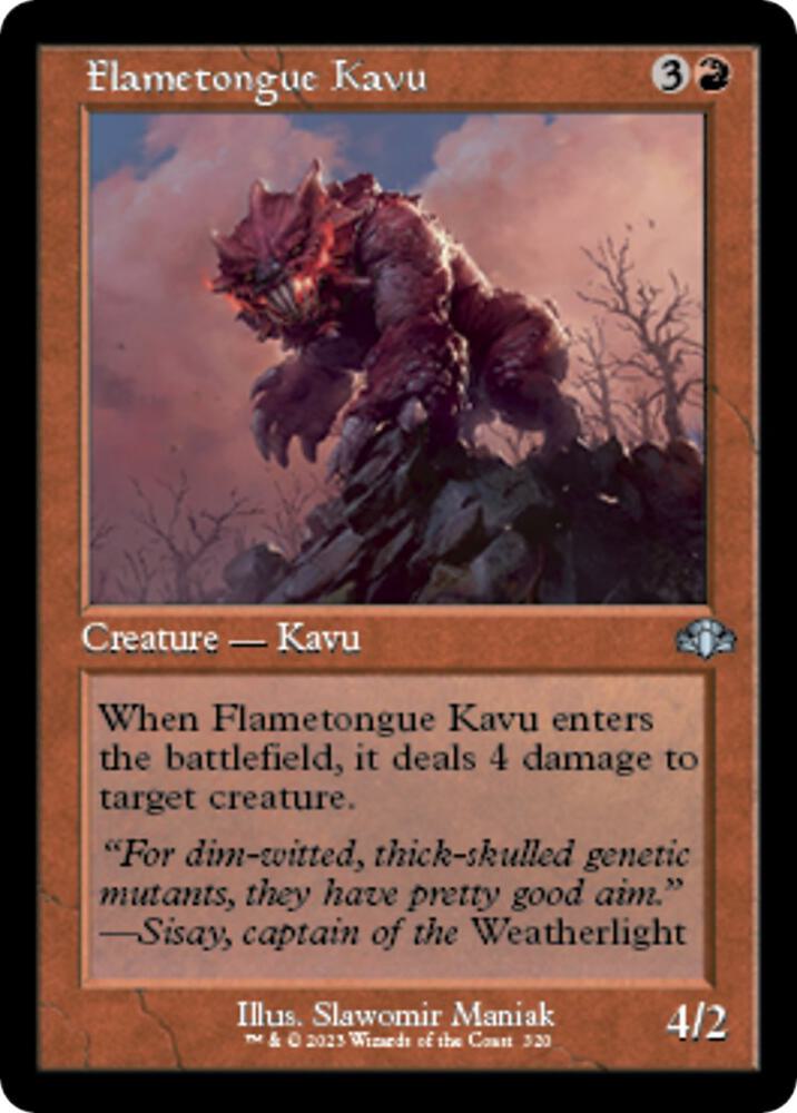 Flametongue Kavu (Retro Frame) [Dominaria Remastered] 320