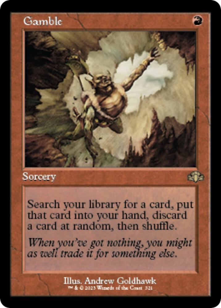 Gamble (Retro Frame) [Dominaria Remastered] 321