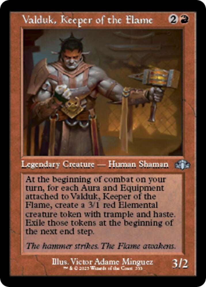 Valduk, Keeper of the Flame (Retro Frame) [Dominaria Remastered] 333