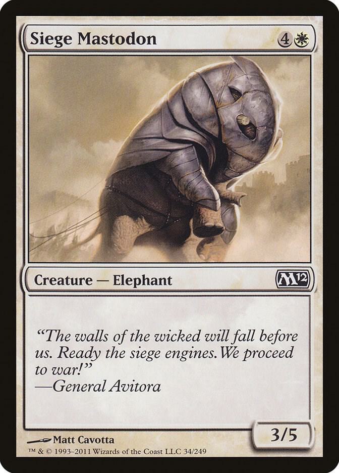 Siege Mastodon [Magic 2012 (M12)] 34