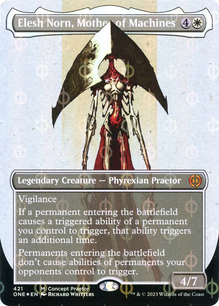 Elesh Norn, Mother of Machines (Concept Praetor) (Step-and-Compleat Foil) [Phyrexia: All Will Be One] 421