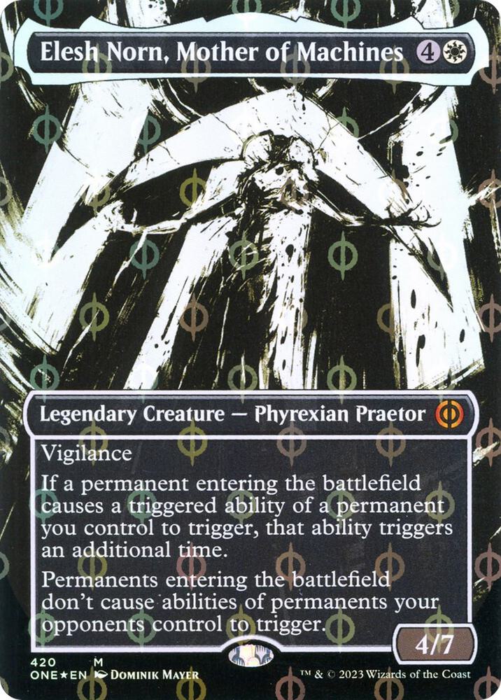 Elesh Norn, Mother of Machines (Showcase) (Step-and-Compleat Foil) [Phyrexia: All Will Be One] 420