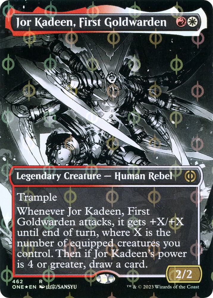 Jor Kadeen, First Goldwarden (Borderless) (Step-and-Compleat Foil) [Phyrexia: All Will Be One] 462