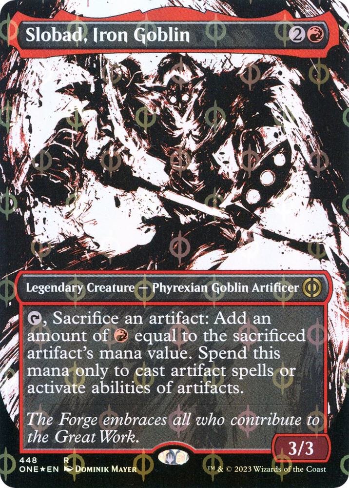 Slobad, Iron Goblin (Showcase) (Step-and-Compleat Foil) [Phyrexia: All Will Be One] 448