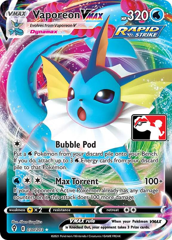 Vaporeon VMAX [Prize Pack Series Cards] 030/203