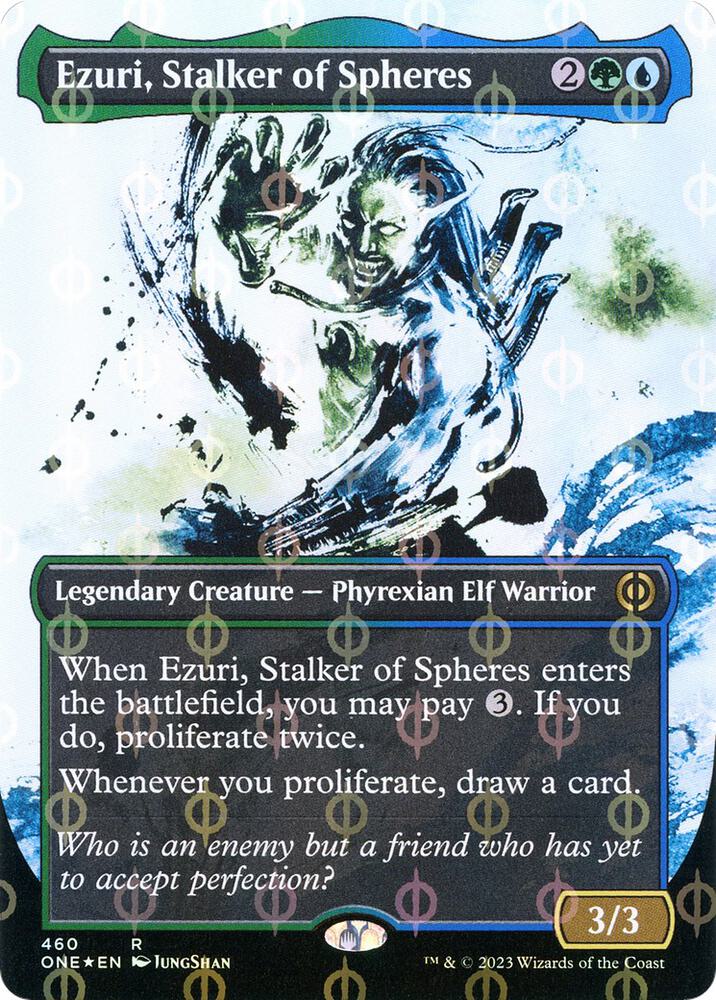 Ezuri, Stalker of Spheres (Showcase) (Step-and-Compleat Foil) [Phyrexia: All Will Be One] 460
