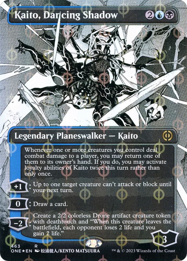 Kaito, Dancing Shadow (Borderless) (Step-and-Compleat Foil) [Phyrexia: All Will Be One] 463