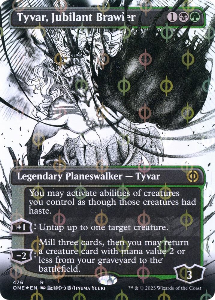 Tyvar, Jubilant Brawler (Borderless) (Step-and-Compleat Foil) [Phyrexia: All Will Be One] 476