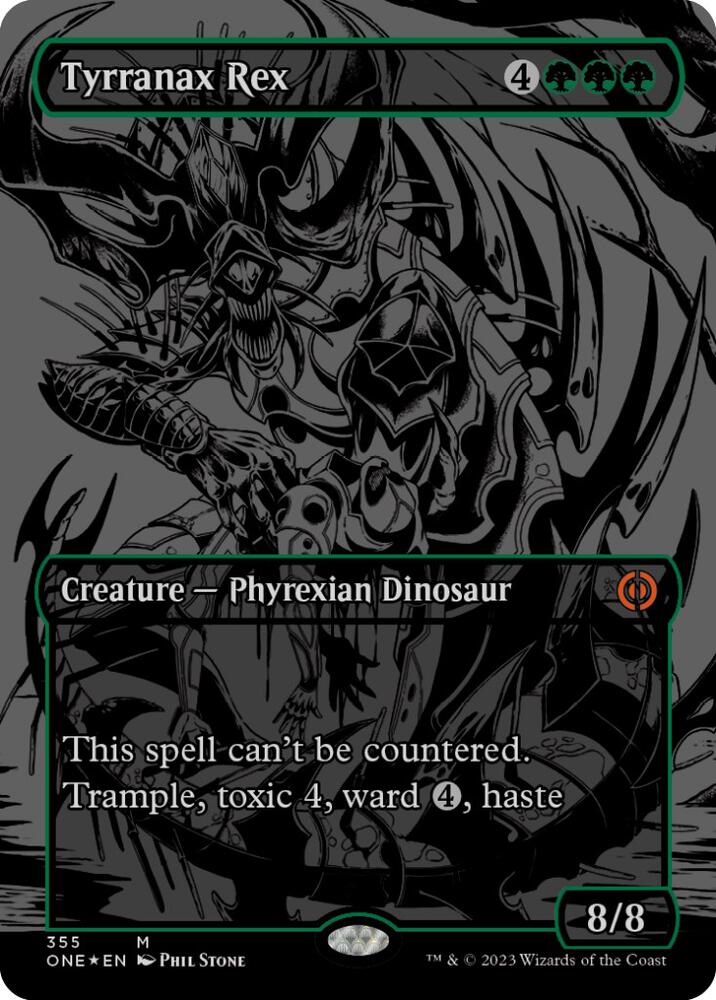 Tyrranax Rex (Oil Slick Raised Foil) [Phyrexia: All Will Be One] 355