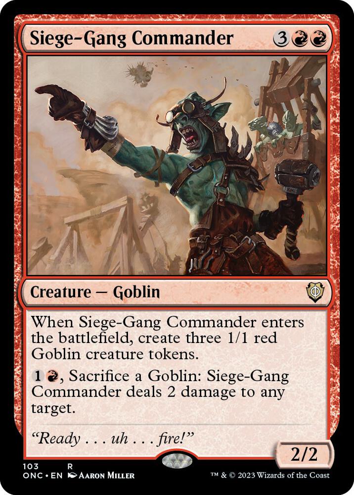 Siege-Gang Commander [Commander: Phyrexia: All Will Be One] 103
