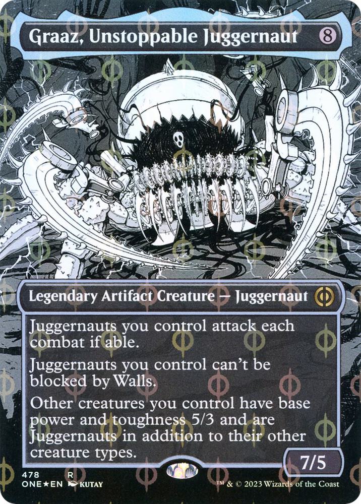 Graaz, Unstoppable Juggernaut (Borderless) (Step-and-Compleat Foil) [Phyrexia: All Will Be One] 478