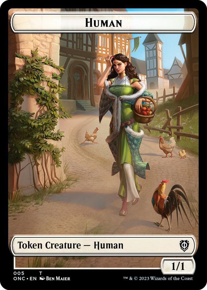 Human // Spirit Double-Sided Token [Commander: Phyrexia: All Will Be One] 5 // 9