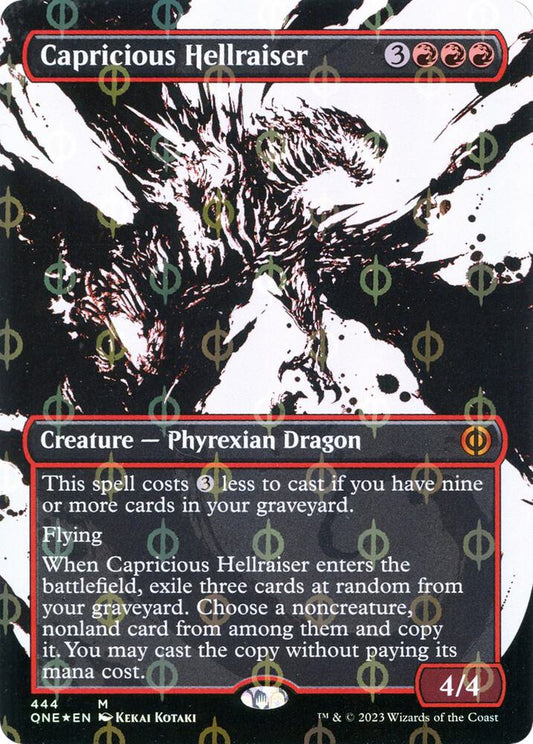 Capricious Hellraiser (Showcase) (Step-and-Compleat Foil) [Phyrexia: All Will Be One] 444