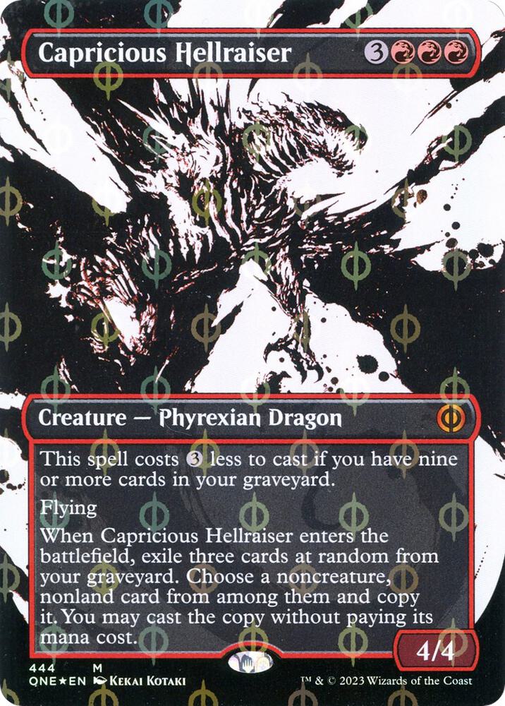 Capricious Hellraiser (Showcase) (Step-and-Compleat Foil) [Phyrexia: All Will Be One] 444