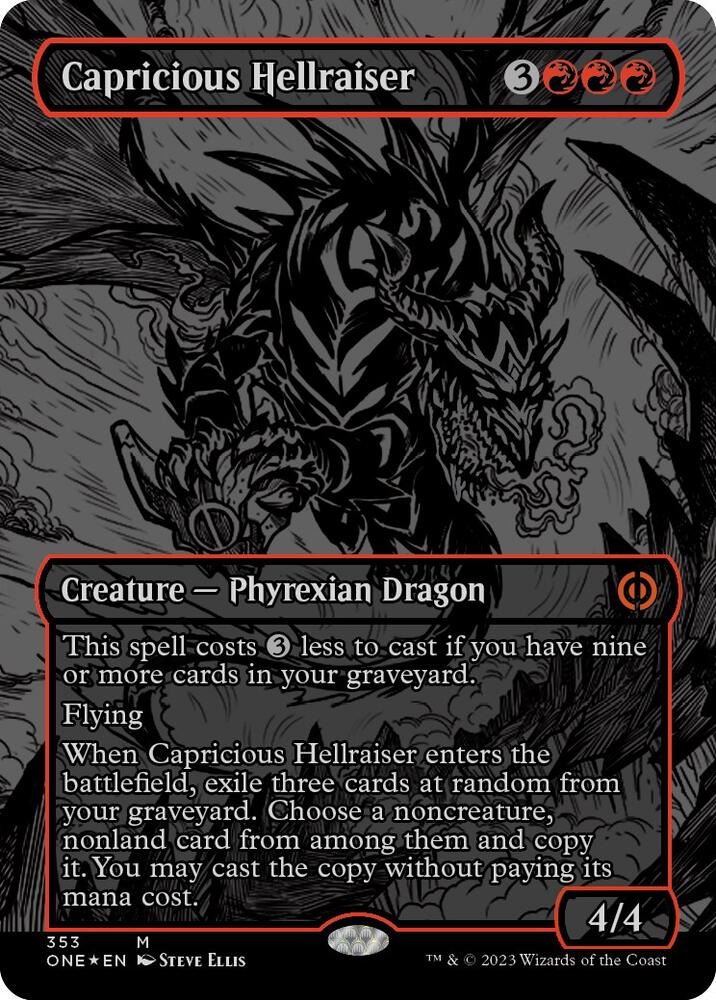 Capricious Hellraiser (Oil Slick Raised Foil) [Phyrexia: All Will Be One] 353
