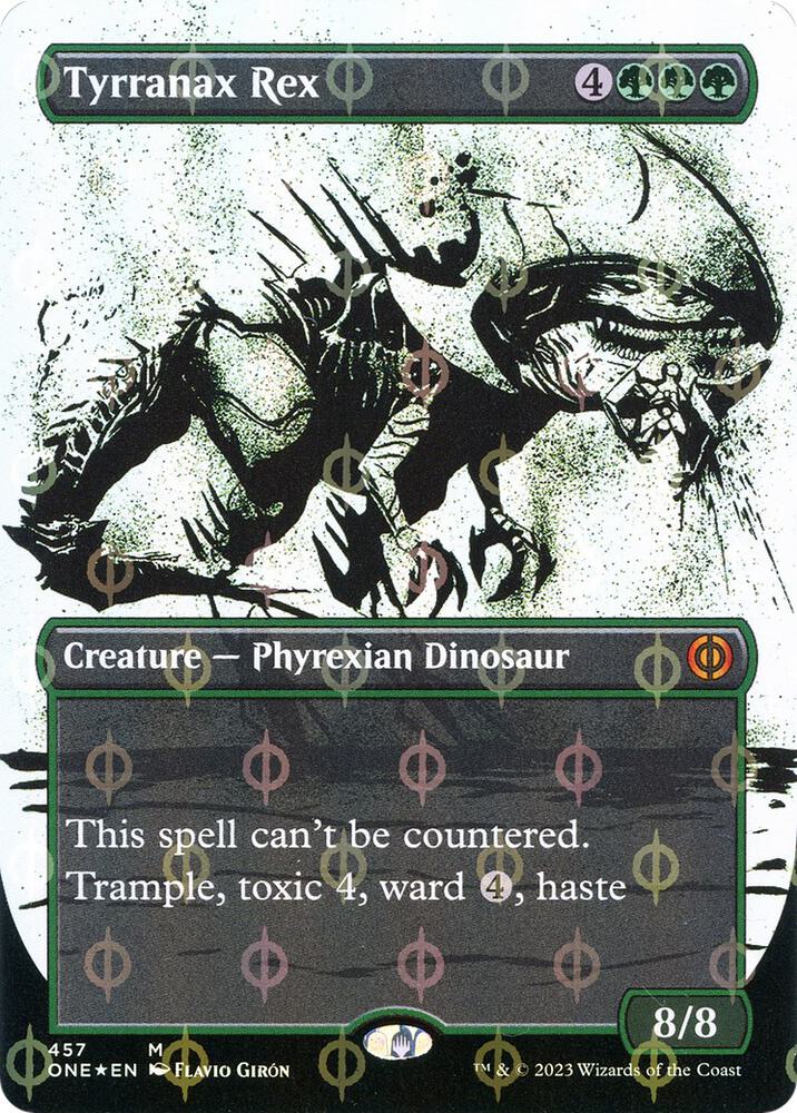 Tyrranax Rex (Showcase) (Step-and-Compleat Foil) [Phyrexia: All Will Be One] 457