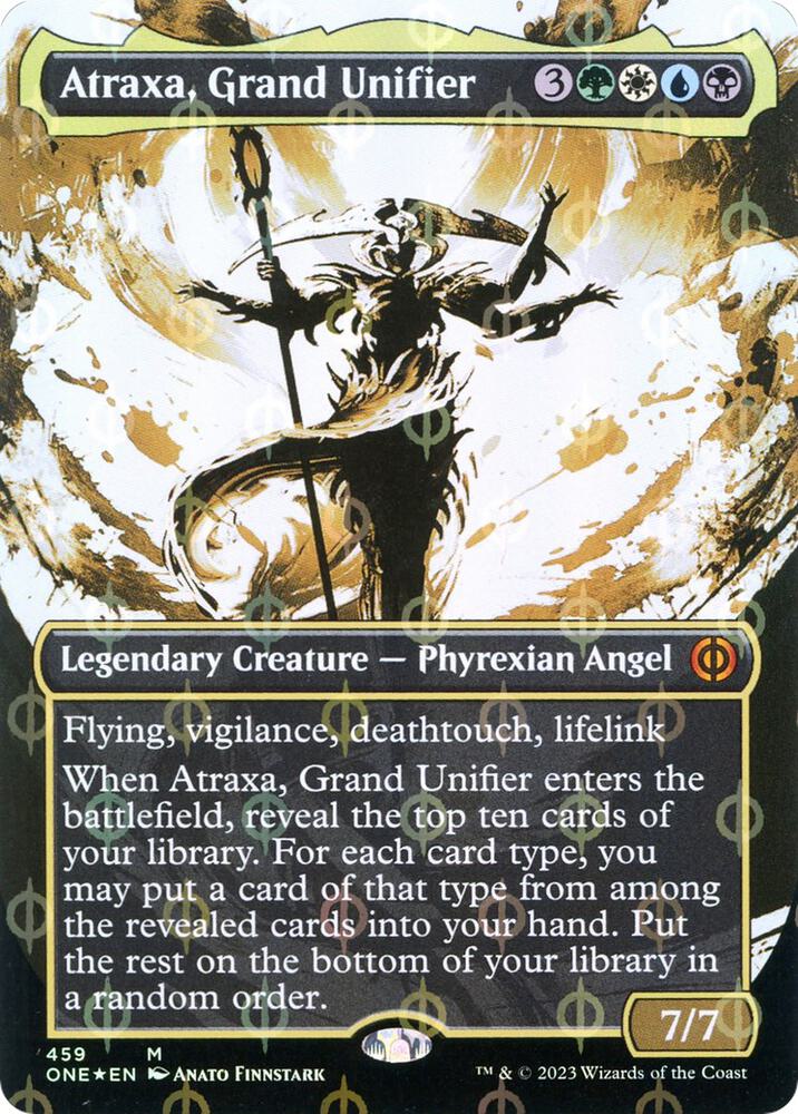 Atraxa, Grand Unifier (Showcase) (Step-and-Compleat Foil) [Phyrexia: All Will Be One] 459