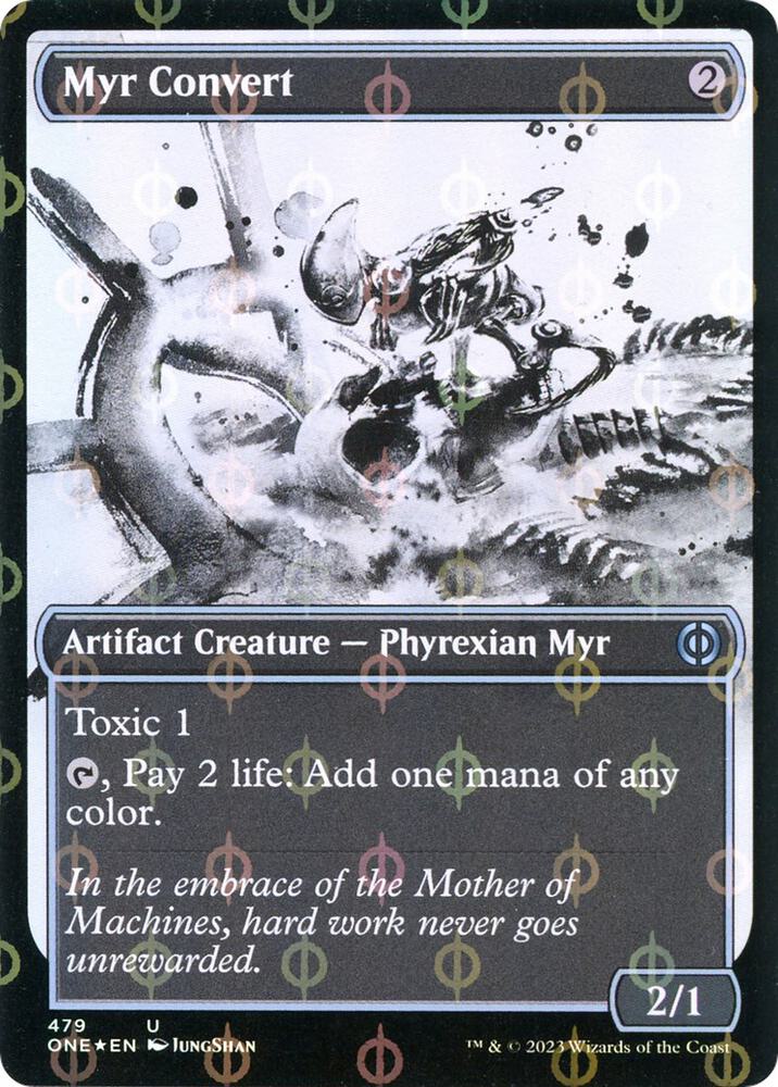 Myr Convert (Showcase) (Step-and-Compleat Foil) [Phyrexia: All Will Be One] 479