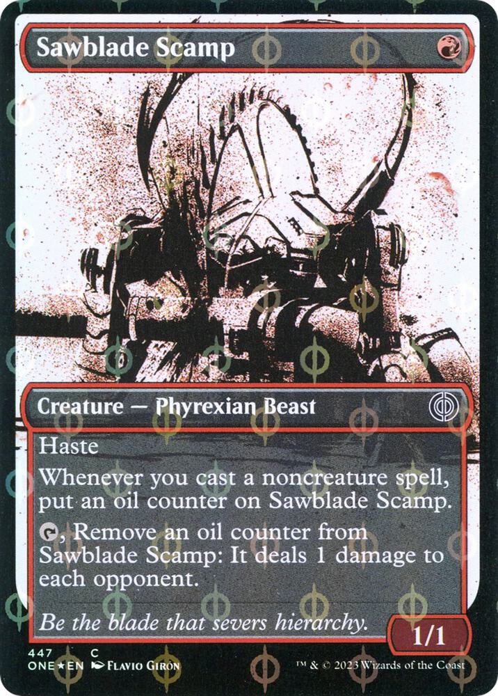 Sawblade Scamp (Showcase) (Step-and-Compleat Foil) [Phyrexia: All Will Be One] 447