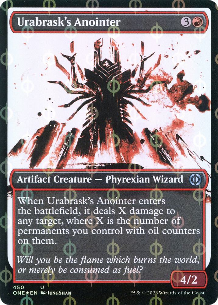 Urabrask's Anointer (Showcase) (Step-and-Compleat Foil) [Phyrexia: All Will Be One] 450