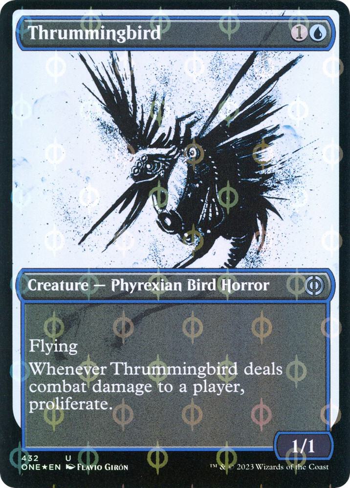 Thrummingbird (Showcase) (Step-and-Compleat Foil) [Phyrexia: All Will Be One] 432