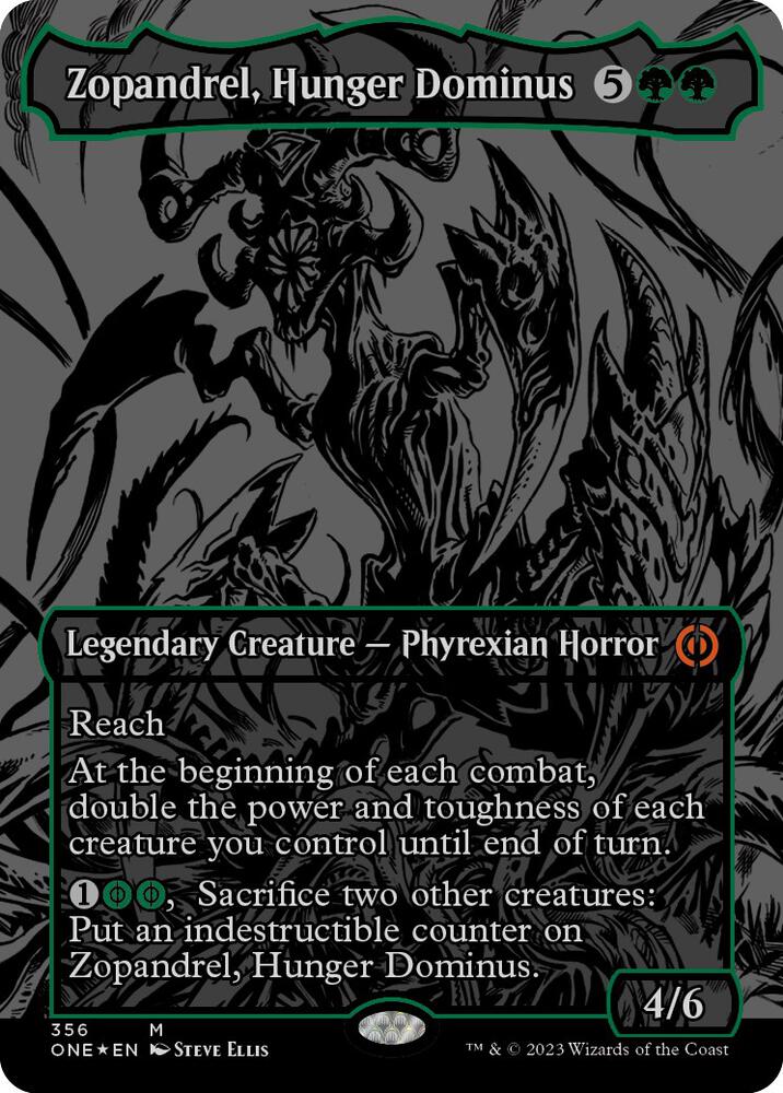 Zopandrel, Hunger Dominus (Oil Slick Raised Foil) [Phyrexia: All Will Be One] 356