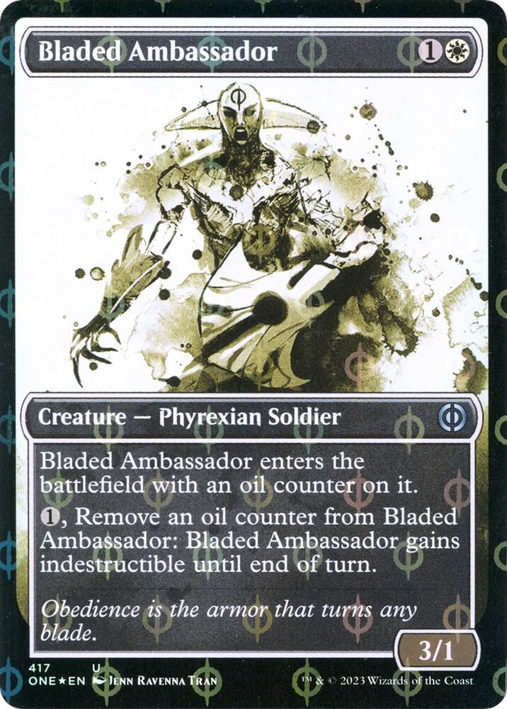 Bladed Ambassador (Showcase) (Step-and-Compleat Foil) [Phyrexia: All Will Be One] 417