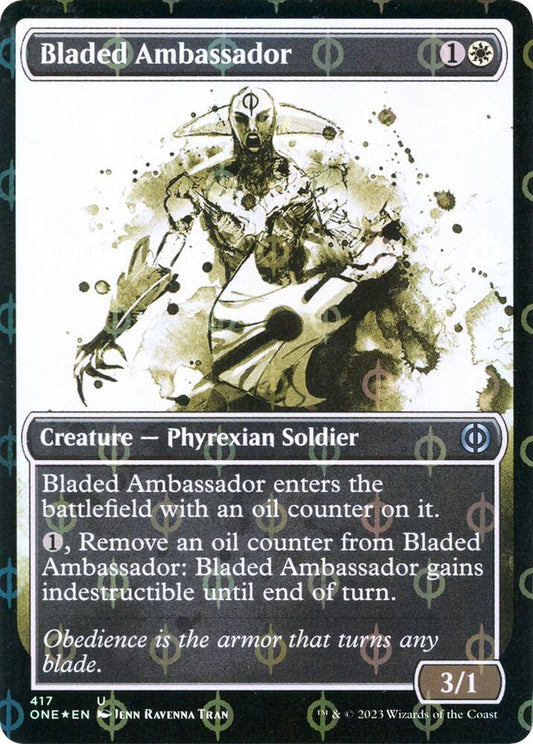 Bladed Ambassador (Showcase) (Step-and-Compleat Foil) [Phyrexia: All Will Be One] 417