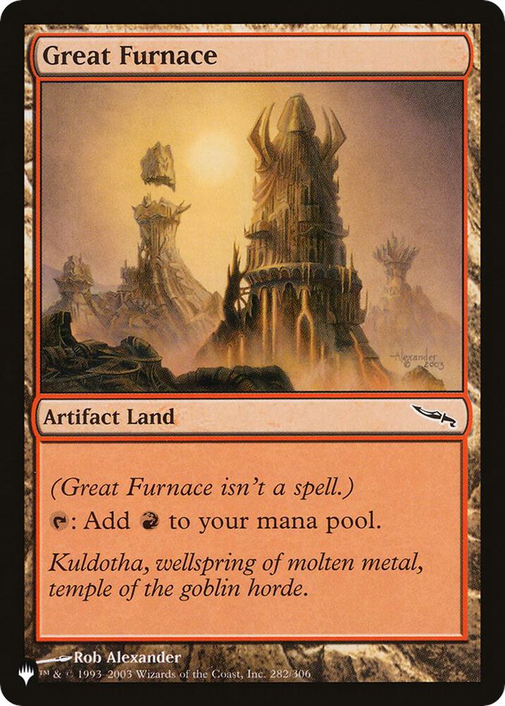 Great Furnace (MRD) [The List Reprints] 282/306