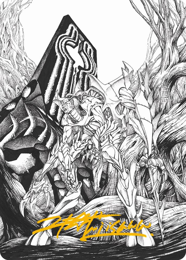 Lukka, Bound to Ruin Art Card (Gold-Stamped Signature) [Art Series: Phyrexia: All Will Be One] 79