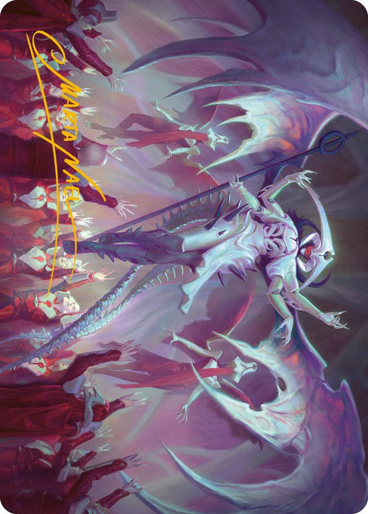 Atraxa, Grand Unifier Art Card (45/81) (Gold-Stamped Signature) [Art Series: Phyrexia: All Will Be One] 45