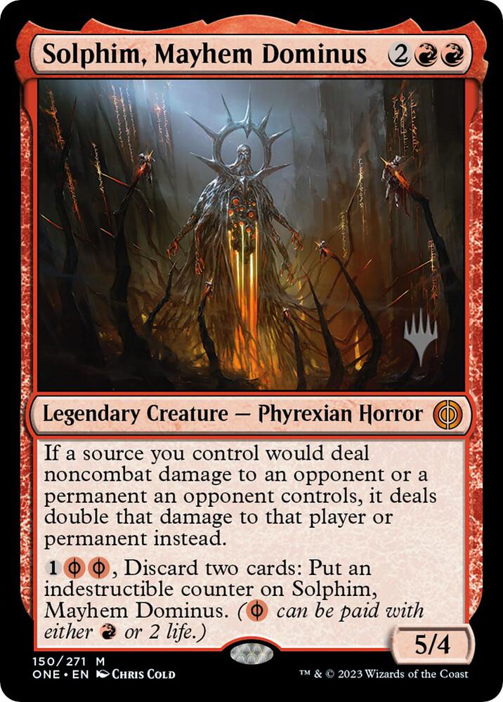 Solphim, Mayhem Dominus [Promo Pack: Phyrexia: All Will Be One] 150