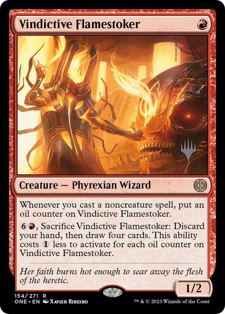 Vindictive Flamestoker [Promo Pack: Phyrexia: All Will Be One] 154