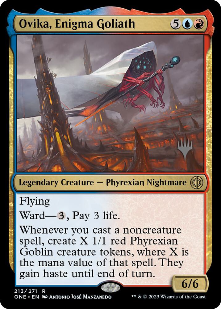 Ovika, Enigma Goliath [Promo Pack: Phyrexia: All Will Be One] 213