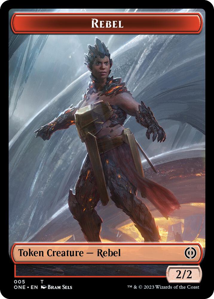 Rebel // Cat Double-sided Token [Phyrexia: All Will Be One] 5 // 1