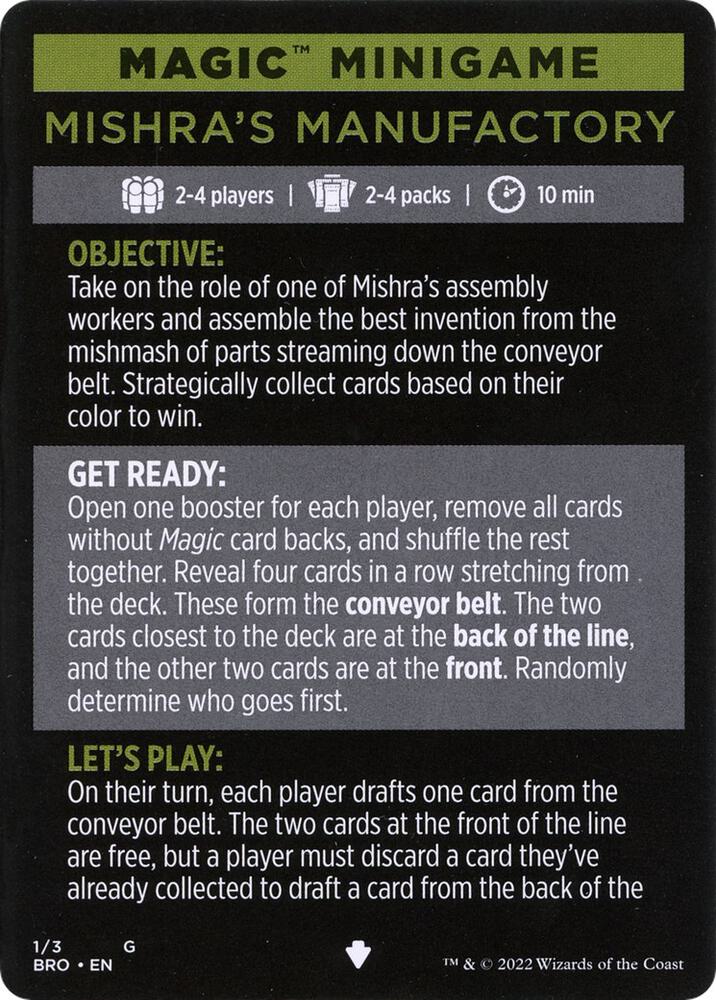Magic Minigame: Mishra's Manufactory [The Brothers' War] 1