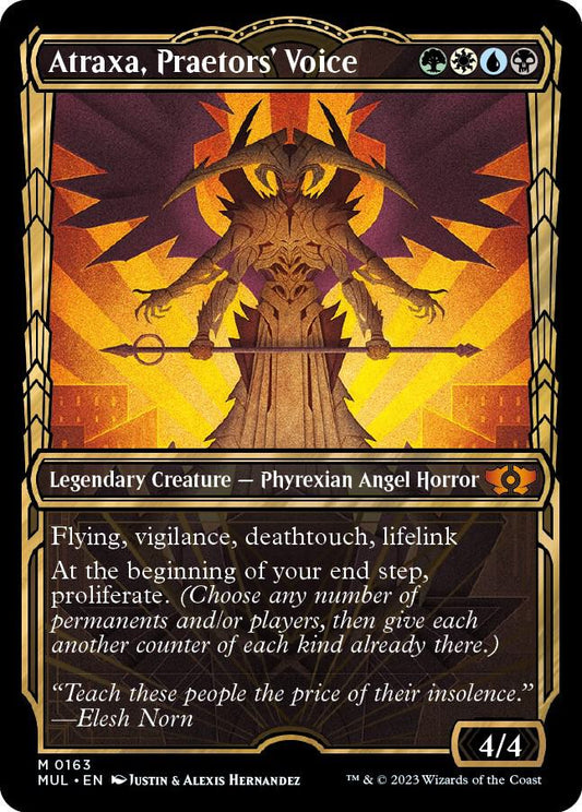 Atraxa, Praetors' Voice (Halo Foil) [March of the Machine: Multiverse Legends] 163