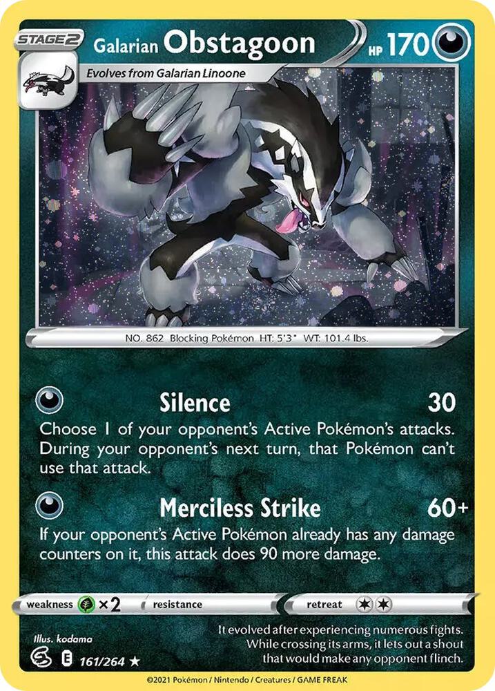 Galarian Obstagoon (Cosmos Holo) [Miscellaneous Cards & Products] 161/264