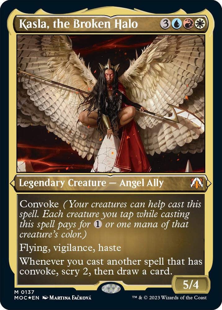 Kasla, the Broken Halo (Display Commander) - Thick Stock [Commander: March of the Machine] 137