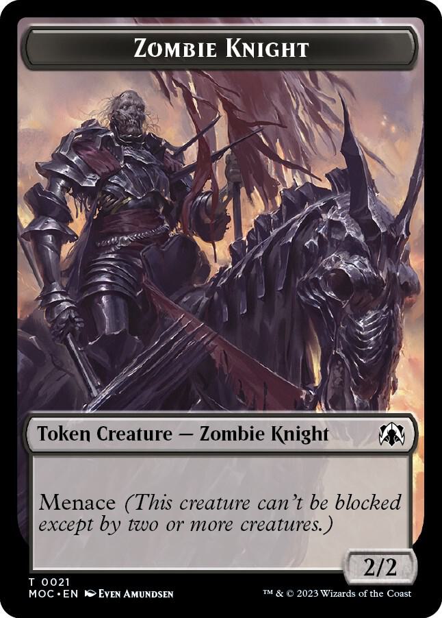 Zombie Knight // Human Double-sided Token [Commander: March of the Machine] 21 // 6