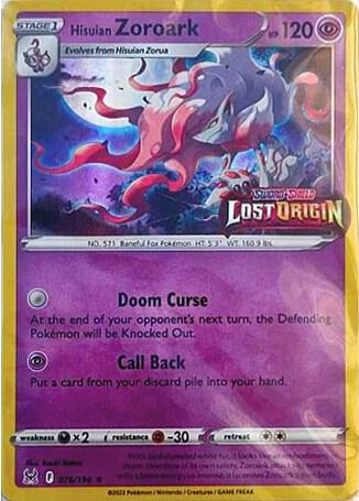 Hisuian Zoroark - 076/196 (Lost Origin Stamped) [Miscellaneous Cards & Products] 076/196