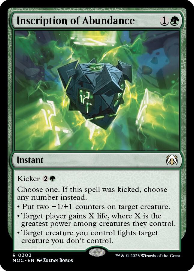 Inscription of Abundance [Commander: March of the Machine] 303